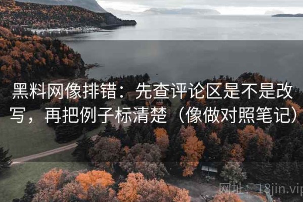黑料网像排错：先查评论区是不是改写，再把例子标清楚（像做对照笔记）