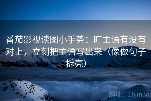 番茄影视读图小手势：盯主语有没有对上，立刻把主语写出来（像做句子拆壳）