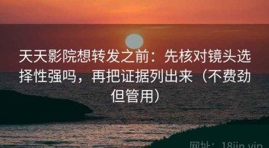 天天影院想转发之前：先核对镜头选择性强吗，再把证据列出来（不费劲但管用）