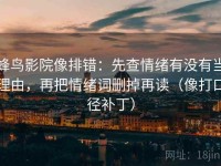 蜂鸟影院像排错：先查情绪有没有当理由，再把情绪词删掉再读（像打口径补丁）