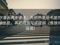 YY漫画两步读法：先抓热度是不是挤掉信息，再把段落写成提纲（像换句话说）