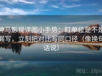 神马影视读图小手势：盯单位是不是漏写，立刻把对比写同口径（像换句话说）