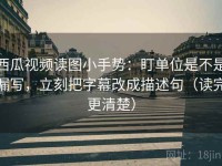 西瓜视频读图小手势：盯单位是不是漏写，立刻把字幕改成描述句（读完更清楚）