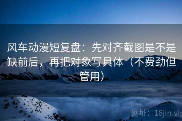 风车动漫短复盘：先对齐截图是不是缺前后，再把对象写具体（不费劲但管用）